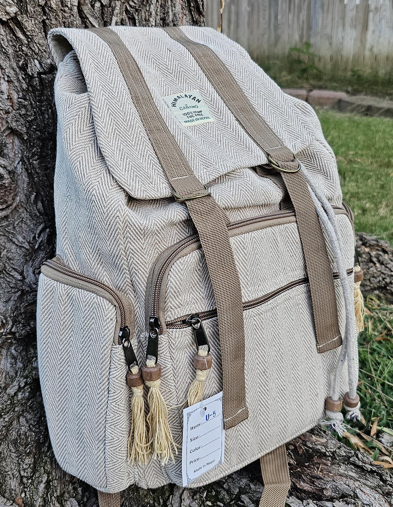 Namaste Fashionable Unisex Multicolor Natural Gheri Handmade Organic Vegan Eco-Friendly Backpack.