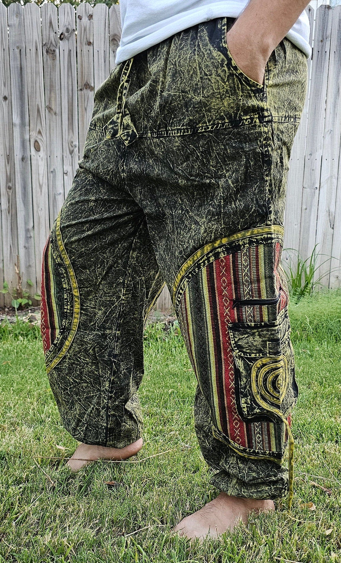 Namaste Stonewashed Fashionable Unisex Multicolor Handmade Colorful Cotton Nepalese Trouser Pant