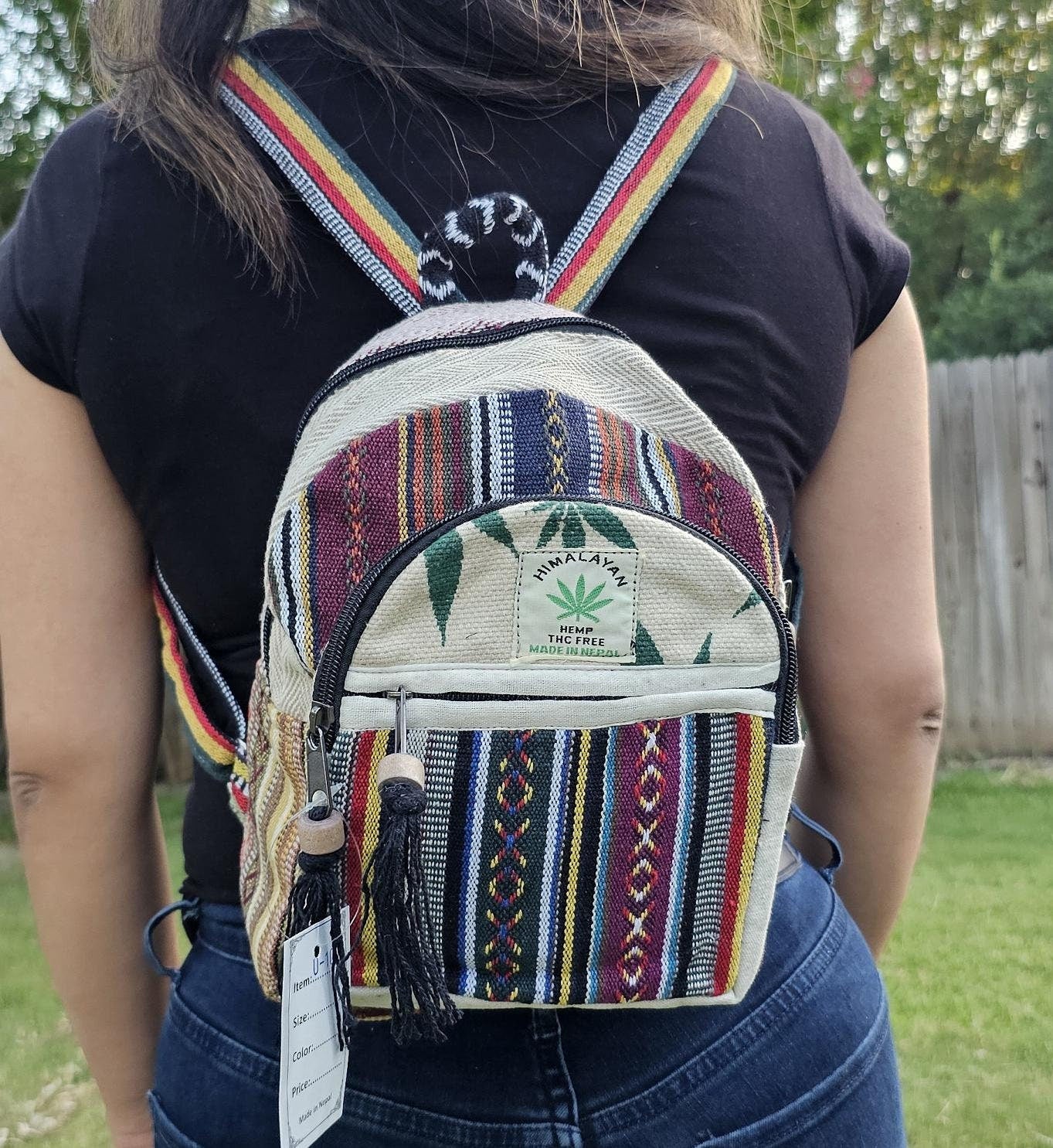 Namaste Colorful Natural Unisex Handmade Organic Eco Friendly Tiny Backpack