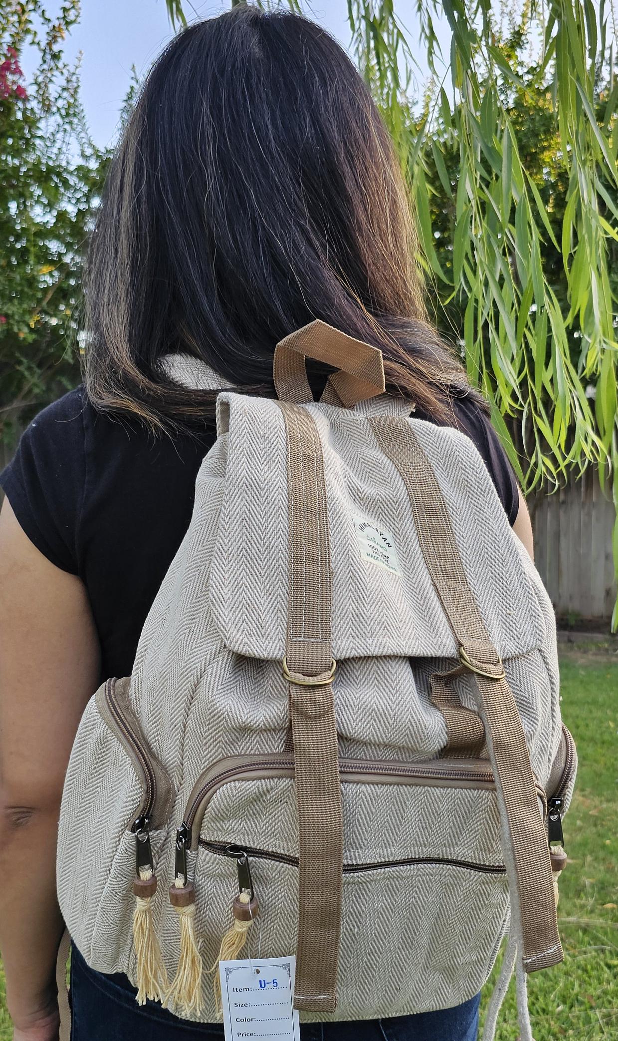 Namaste Fashionable Unisex Multicolor Natural Gheri Handmade Organic Vegan Eco-Friendly Backpack.