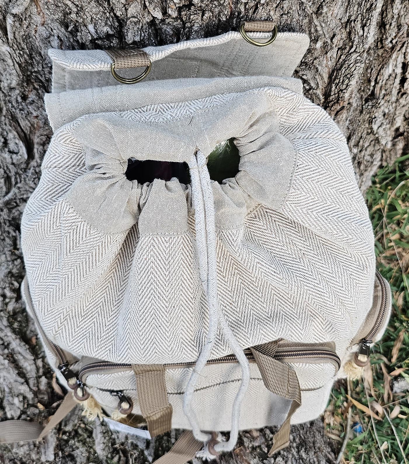 Namaste Fashionable Unisex Multicolor Natural Gheri Handmade Organic Vegan Eco-Friendly Backpack.