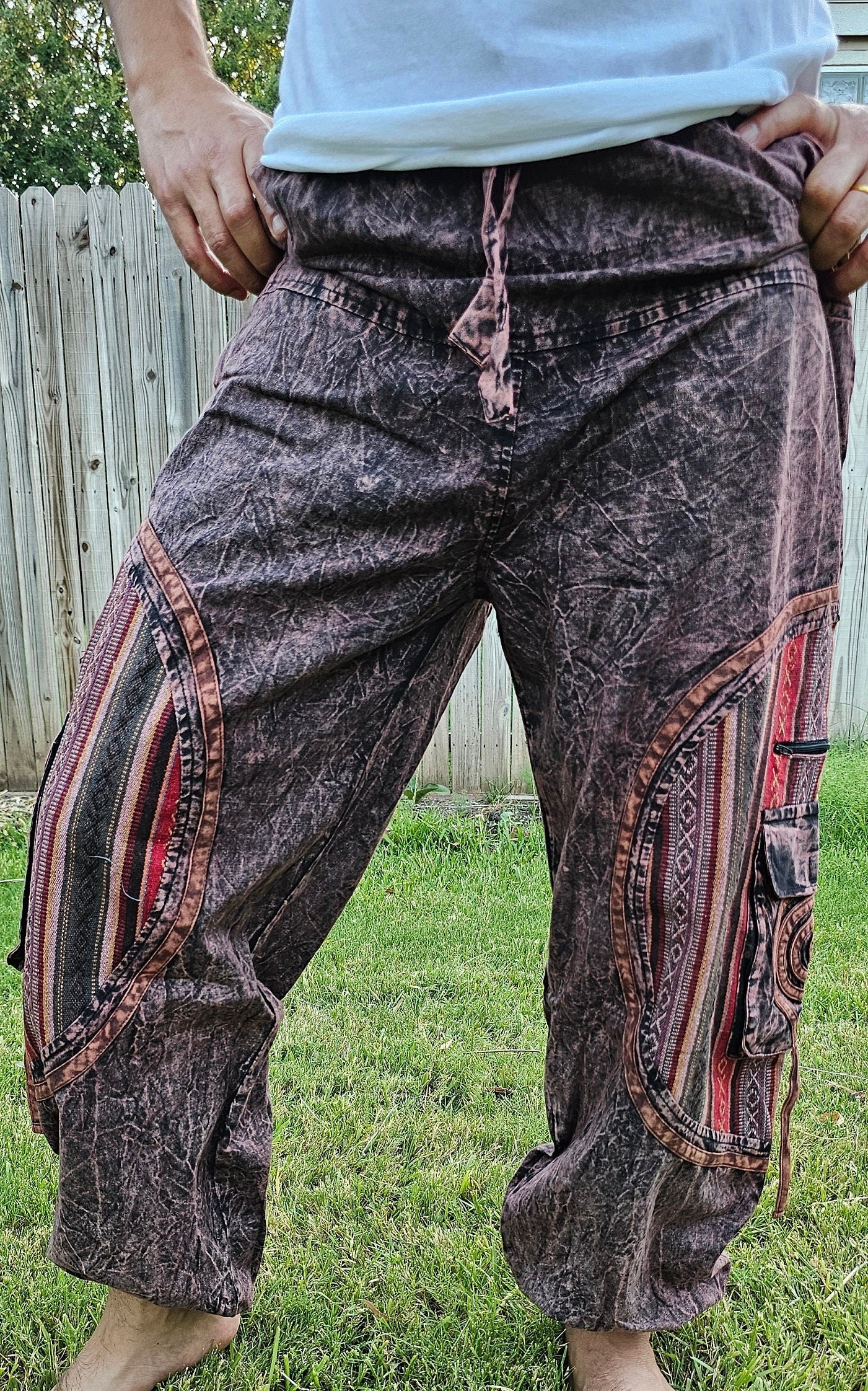 Namaste Stonewashed Fashionable Unisex Multicolor Handmade Colorful Cotton Nepalese Trouser Pant