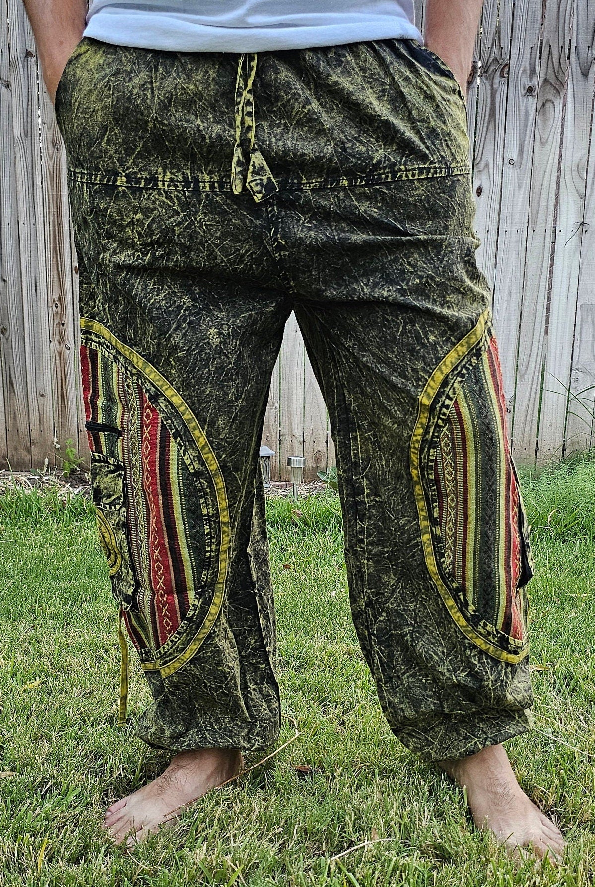 Namaste Stonewashed Fashionable Unisex Multicolor Handmade Colorful Cotton Nepalese Trouser Pant