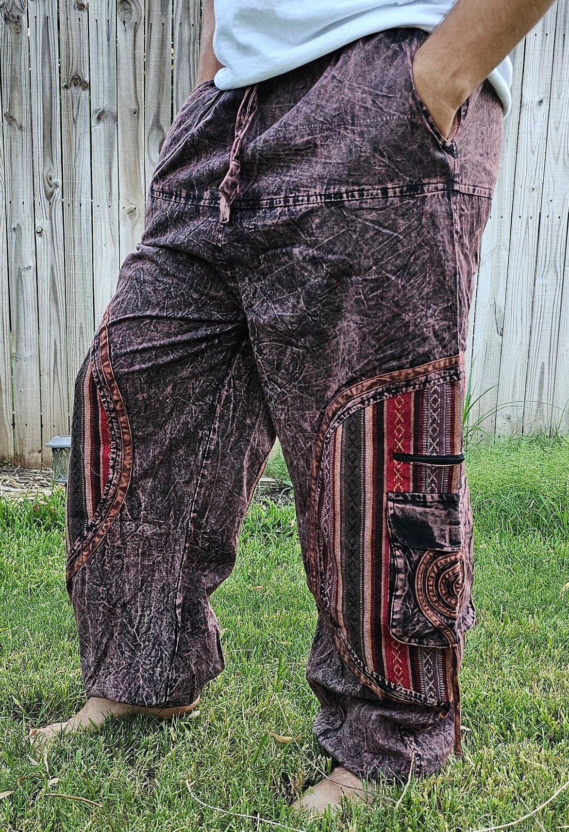 Namaste Stonewashed Fashionable Unisex Multicolor Handmade Colorful Cotton Nepalese Trouser Pant