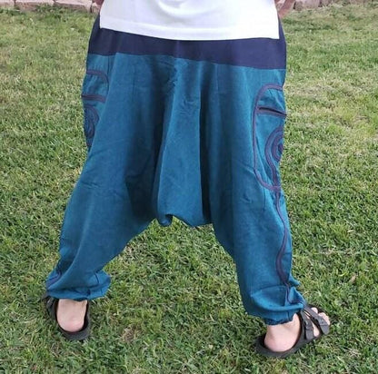 Namaste fashionable unisex multicolor handmade hippie blue cotton hippy boho comfy baggy festival nepalese yoga pants harem trouser