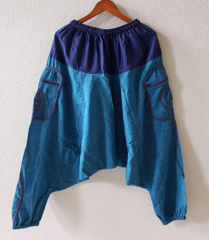 Namaste fashionable unisex multicolor handmade hippie blue cotton hippy boho comfy baggy festival nepalese yoga pants harem trouser