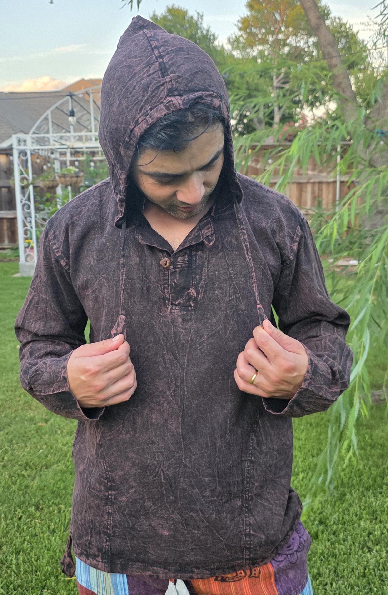 Namaste stonewashed unisex handmade cotton fashionable hippie casual organic hoodie