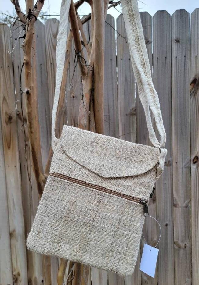 Namaste fashionable unisex multicolor natural hemp handmade organic vegan eco-friendly passport crossbody hippie purse bag.