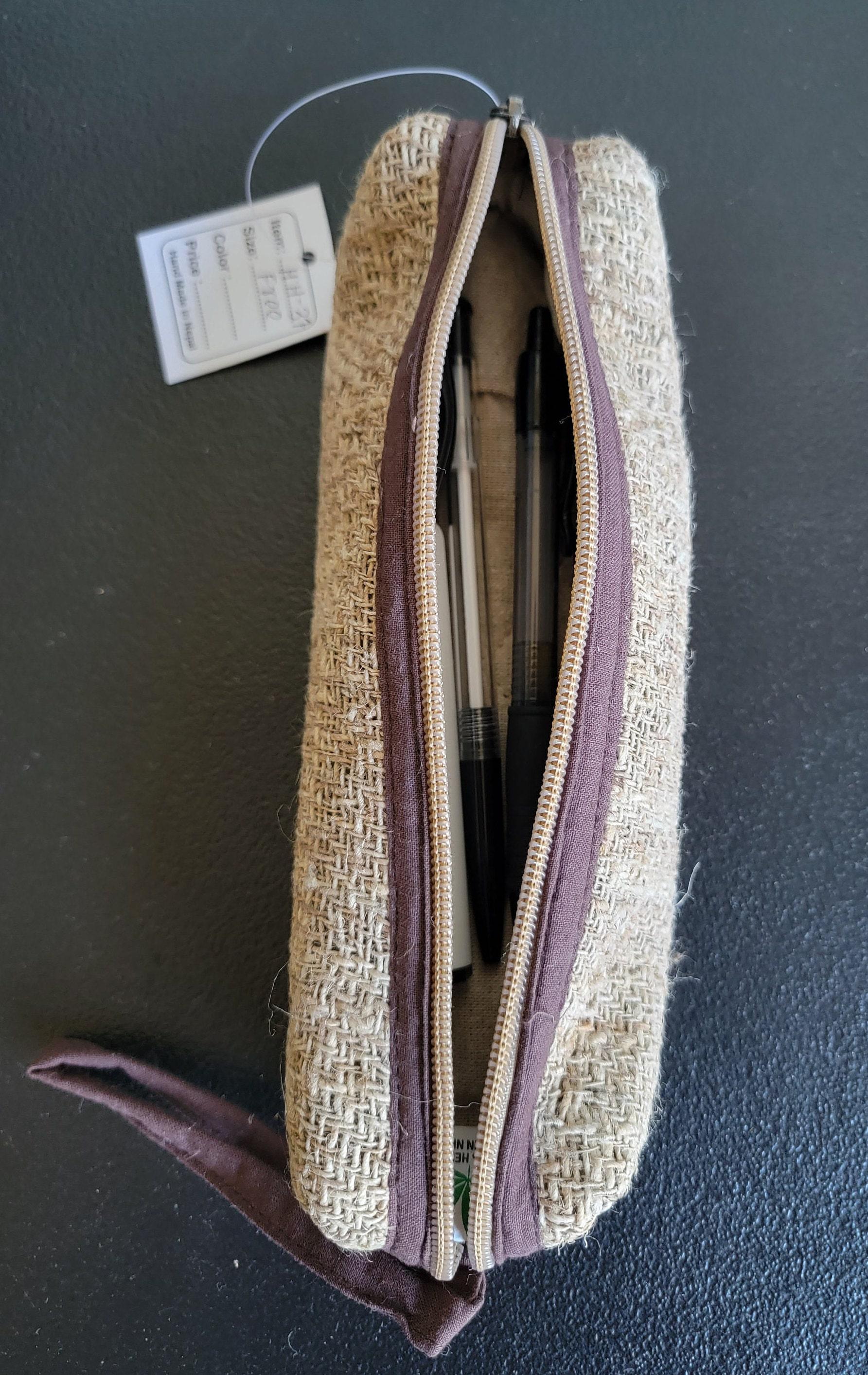 Hemp handmade organic unisex natural colorful vibrant toiletry/makeup/school supplies bag
