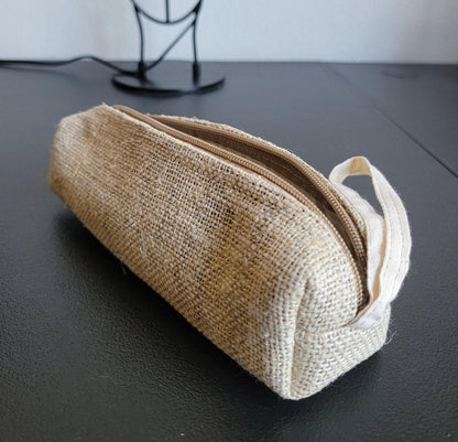 Hemp handmade organic unisex natural colorful vibrant toiletry/makeup/school supplies bag