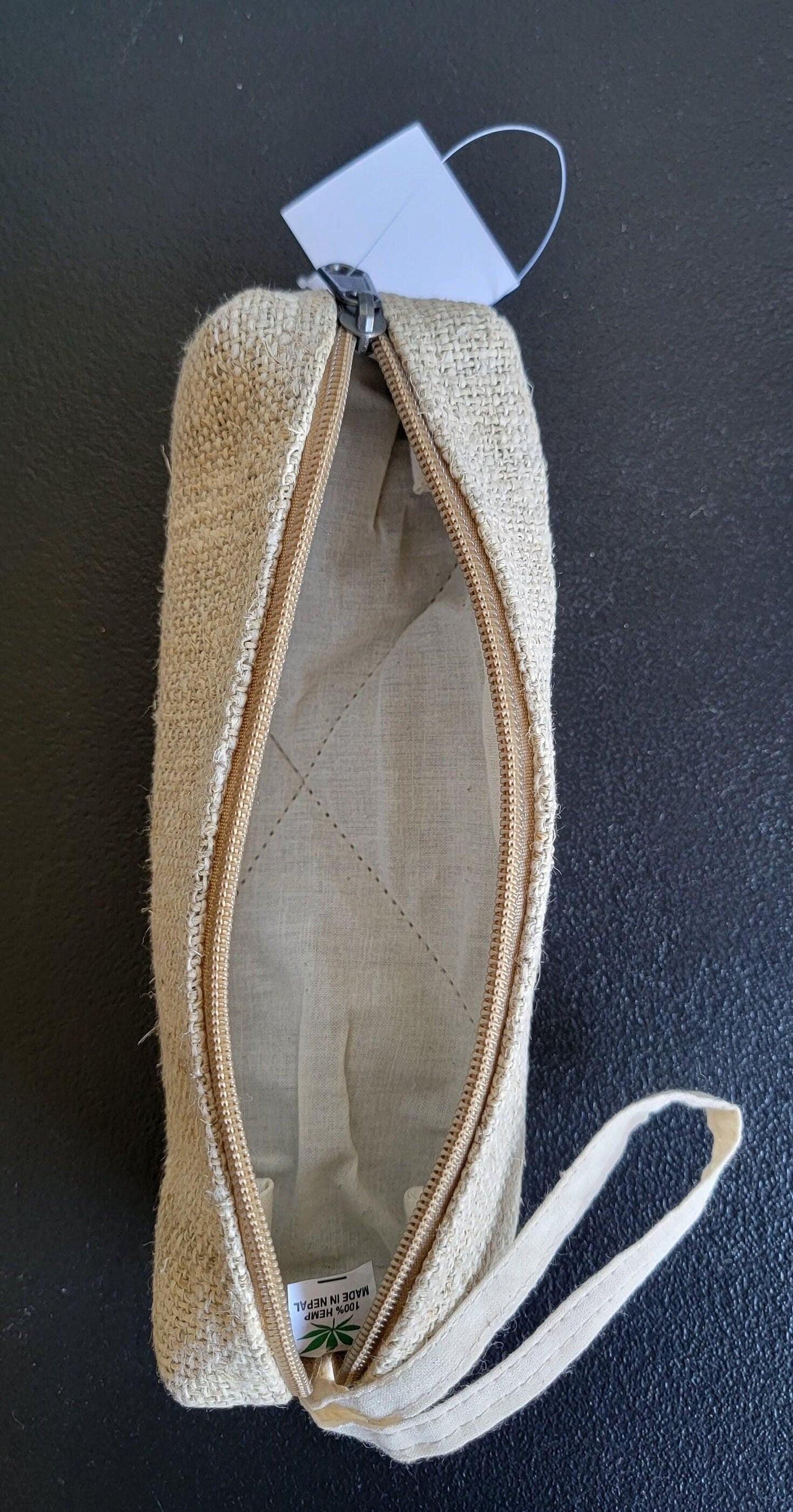 Hemp handmade organic unisex natural colorful vibrant toiletry/makeup/school supplies bag