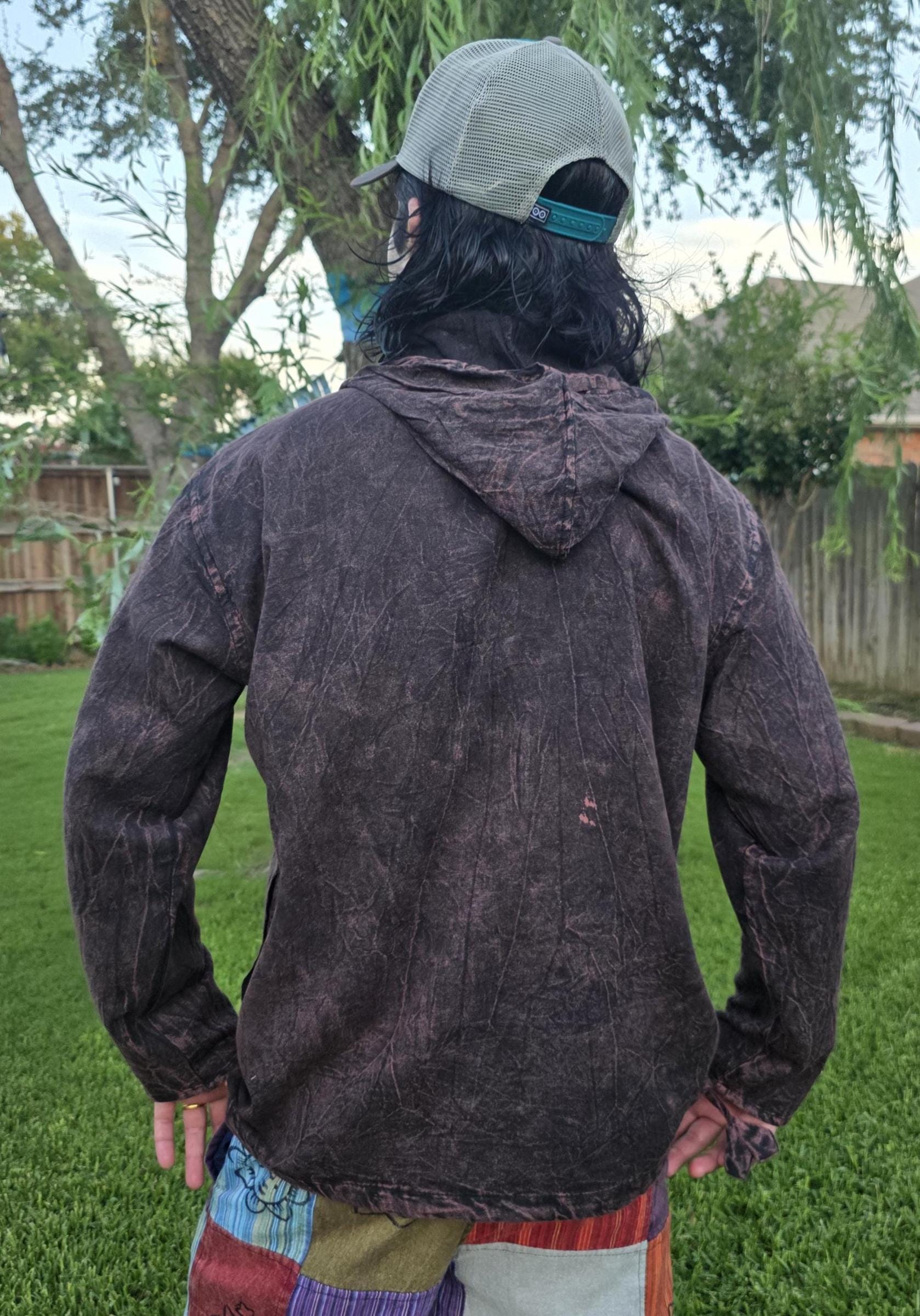 Namaste stonewashed unisex handmade cotton fashionable hippie casual organic hoodie