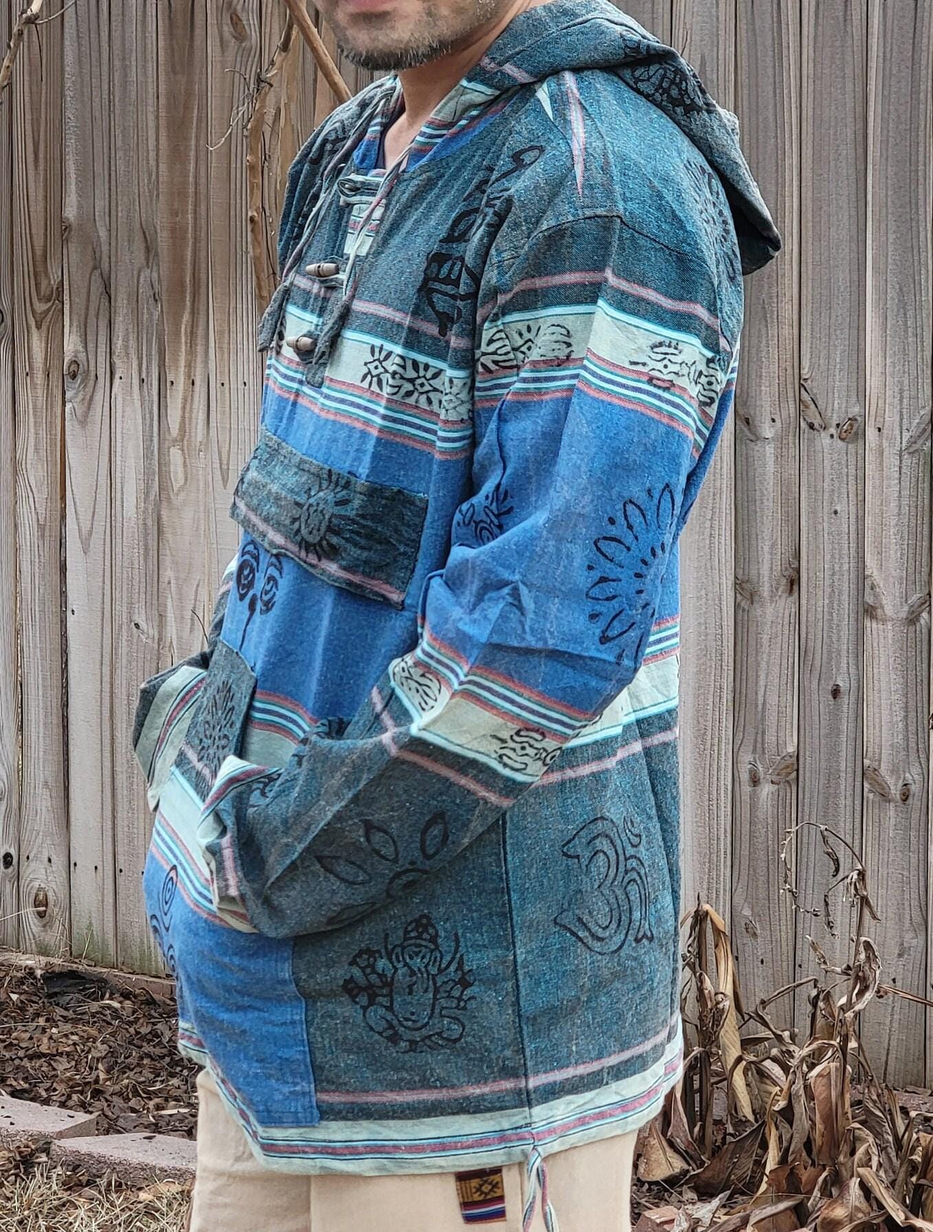 Namaste patch lined organic unisex handmade colorful festival hippie strong cotton stonewashed hoodie