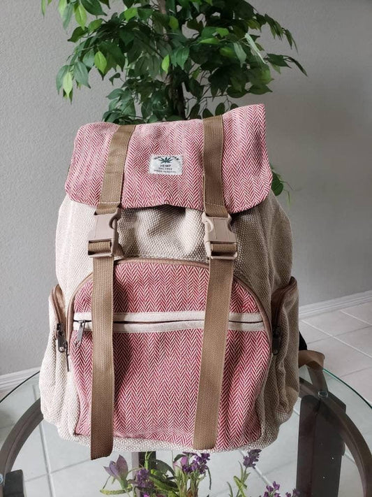 Namaste fashionable unisex natural gheri handmade organic vegan eco-friendly backpack.