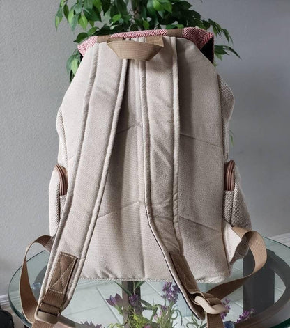 Namaste fashionable unisex natural gheri handmade organic vegan eco-friendly backpack.