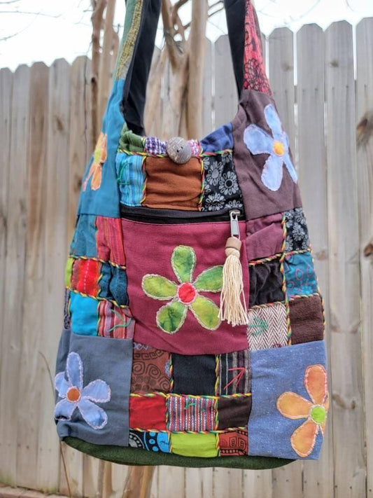 Namaste boho unique fine cotton colorful patchwork light weight handmade boho multi-purpose women cross body festival jogi nepalese bag