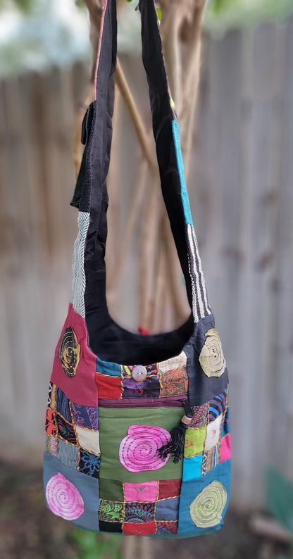 Namaste boho unique fine cotton colorful patchwork light weight handmade boho multi-purpose women cross body festival jogi nepalese bag