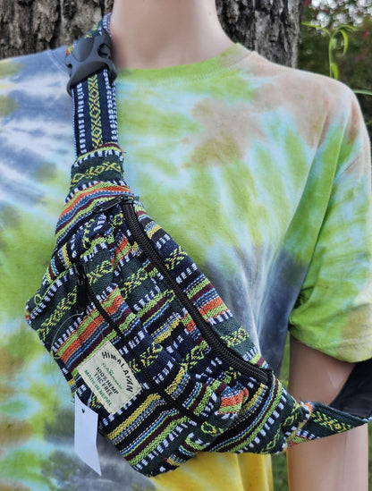 Namaste handmade unisex colorful fashionable unique organic hemp bag/fanny pack/bum bag/money bag/passport bag