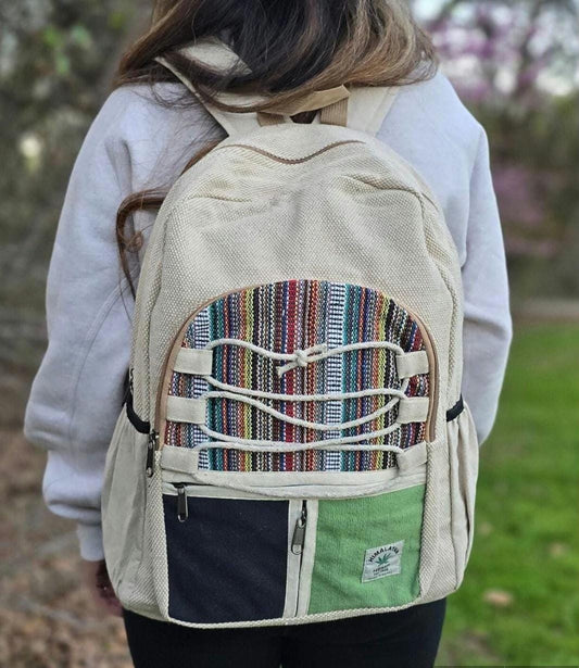 Namaste Fashionable Unisex Multicolor Natural Gheri Handmade Organic Vegan Eco-Friendly Backpack