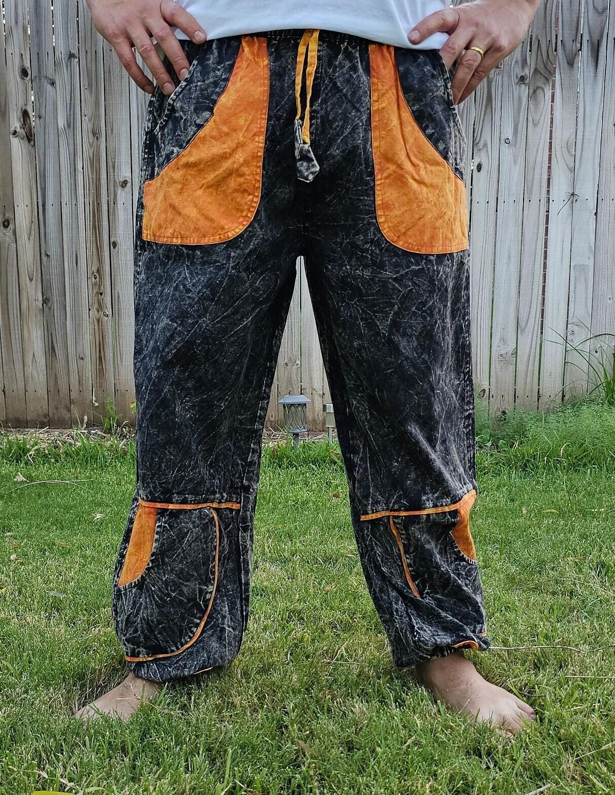 Namaste stonewashed fashionable unisex multicolor handmade patchwork colorful cotton trouser pant