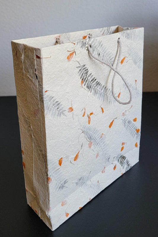 Namaste lokta with marigold, fern and cypress petals/leaves nepalese paper eco friendly sustainable durable organic natural gift bag