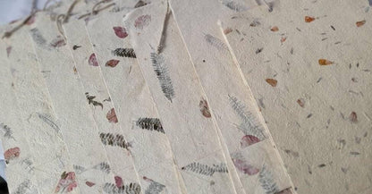 Namaste lokta with marigold, fern and cypress petals/leaves nepalese paper eco friendly sustainable durable organic natural gift bag