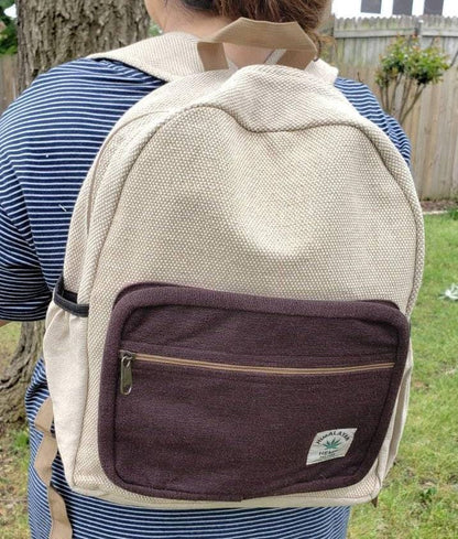 Namaste natural hemp cotton unisex handmade backpack