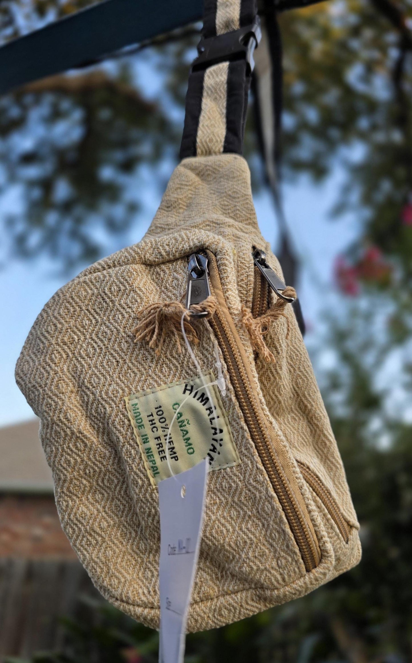 Hemp handmade unisex fashionable unique organic natural hemp bag/fanny pack/money bag/passport bag