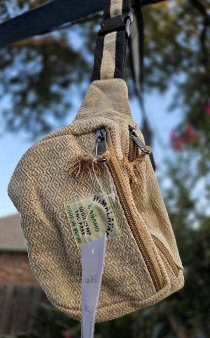 Hemp handmade unisex fashionable unique organic natural hemp bag/fanny pack/money bag/passport bag