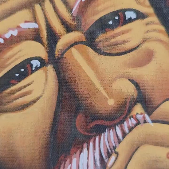 Namaste Handmade Priest Smoking Authentic Cloth Hand-Painted Wall hanging Artwork