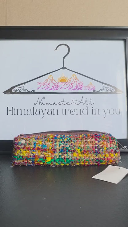 3 Piece Set Toiletry Organic Eco Friendly Handmade Colorful Hippy Pencil Case/Makeup Pouch Bag